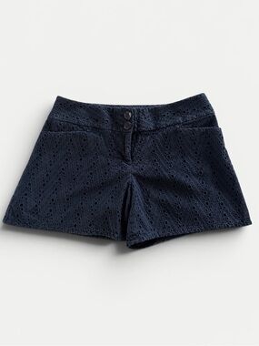 Outback Red Eyelet Embroidered Shorts – Navy Blue – Size 8 – 100% Cotton